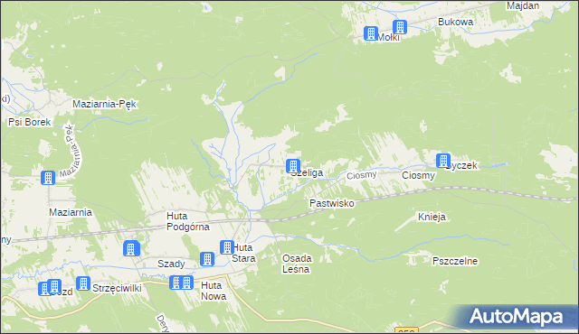 mapa Szeliga, Szeliga na mapie Targeo