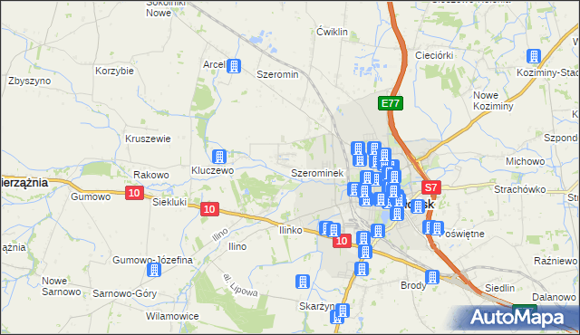 mapa Szerominek, Szerominek na mapie Targeo