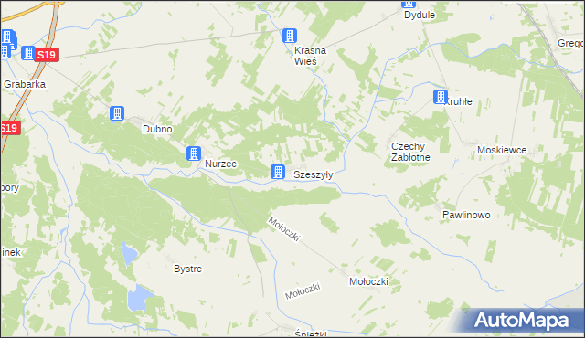 mapa Szeszyły, Szeszyły na mapie Targeo
