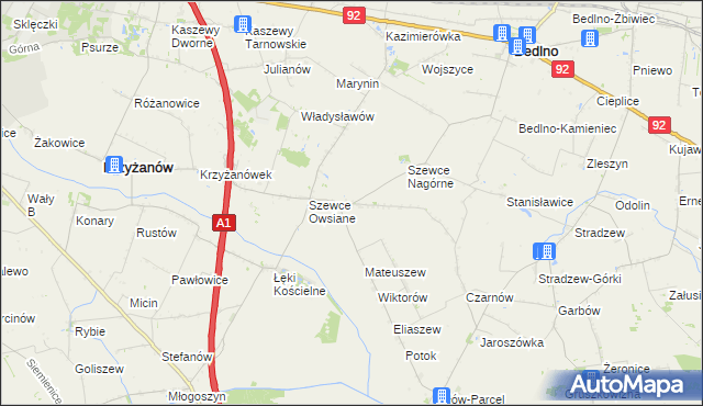 mapa Szewce Nadolne, Szewce Nadolne na mapie Targeo