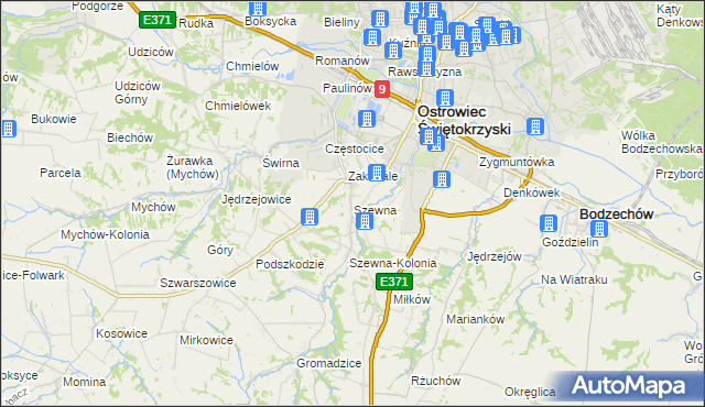 mapa Szewna, Szewna na mapie Targeo