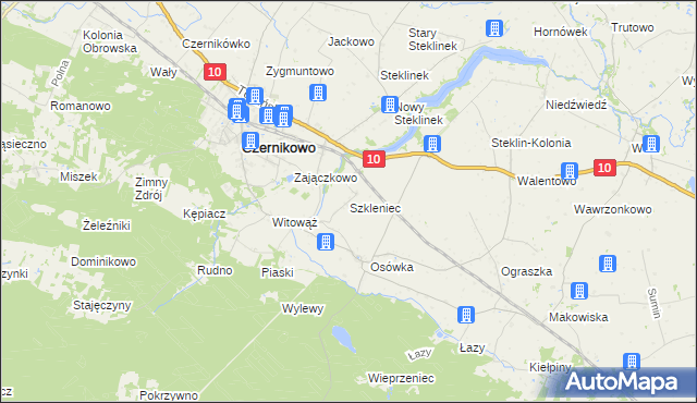 mapa Szkleniec gmina Czernikowo, Szkleniec gmina Czernikowo na mapie Targeo