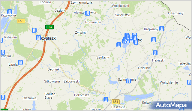 mapa Szołtany, Szołtany na mapie Targeo