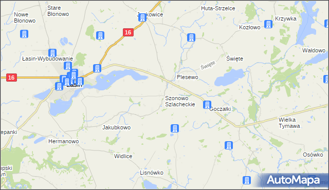mapa Szonowo Szlacheckie, Szonowo Szlacheckie na mapie Targeo