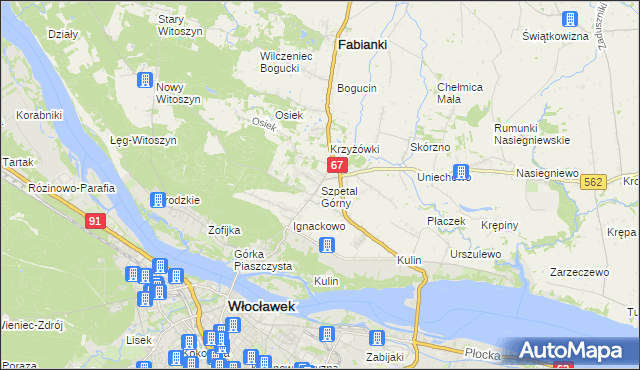 mapa Szpetal Górny, Szpetal Górny na mapie Targeo