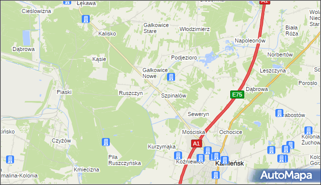 mapa Szpinalów, Szpinalów na mapie Targeo