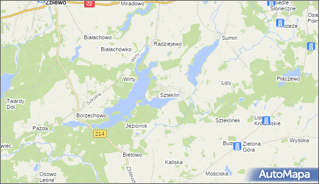 mapa Szteklin, Szteklin na mapie Targeo