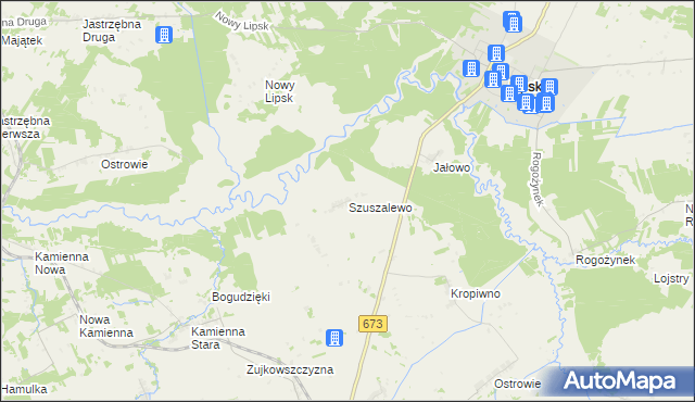 mapa Szuszalewo, Szuszalewo na mapie Targeo
