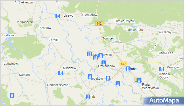 mapa Szymanowice gmina Gizałki, Szymanowice gmina Gizałki na mapie Targeo