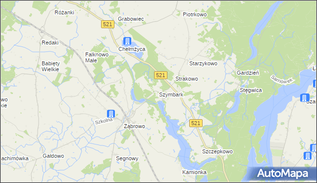 mapa Szymbark gmina Iława, Szymbark gmina Iława na mapie Targeo