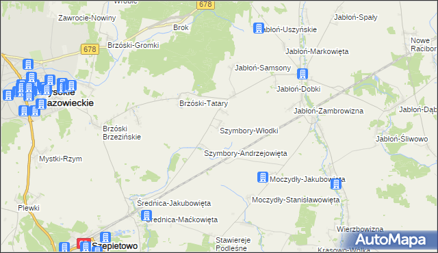 mapa Szymbory-Włodki, Szymbory-Włodki na mapie Targeo