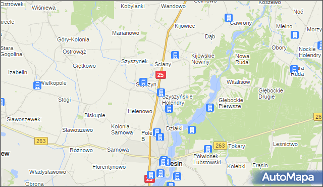 mapa Szyszyńskie Holendry, Szyszyńskie Holendry na mapie Targeo