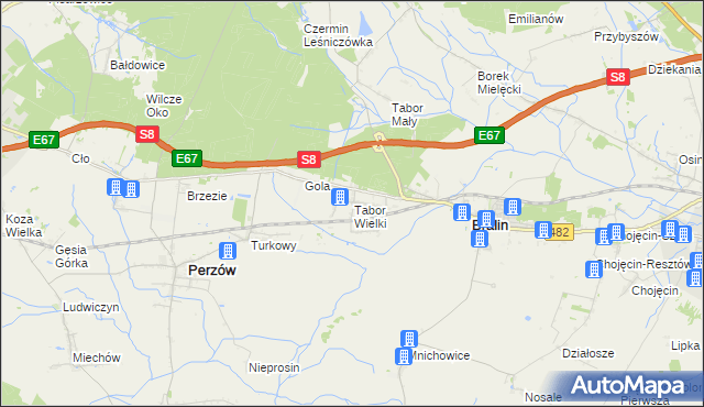 mapa Tabor Wielki, Tabor Wielki na mapie Targeo