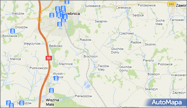 mapa Taczów Wielki, Taczów Wielki na mapie Targeo