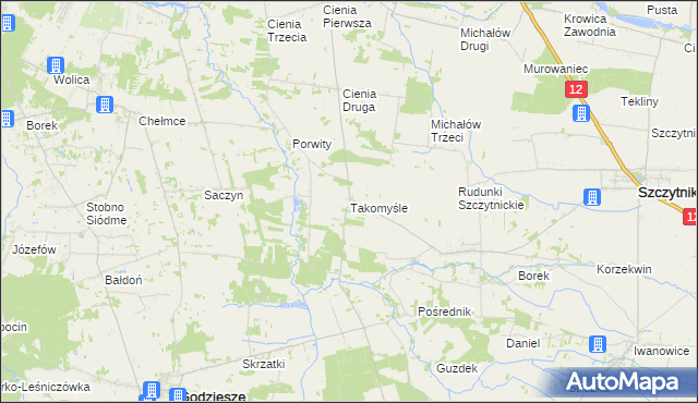 mapa Takomyśle, Takomyśle na mapie Targeo