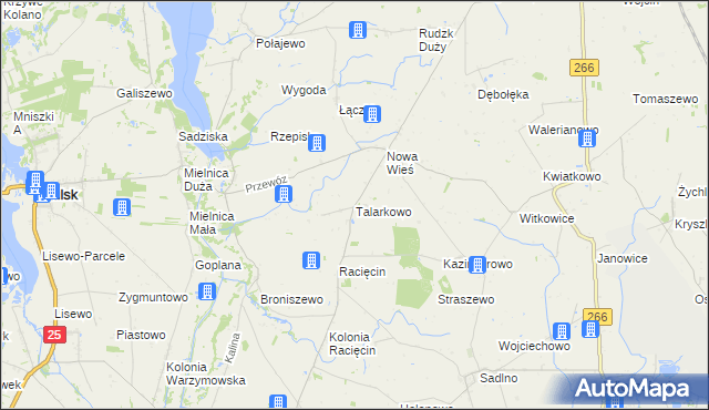 mapa Talarkowo, Talarkowo na mapie Targeo