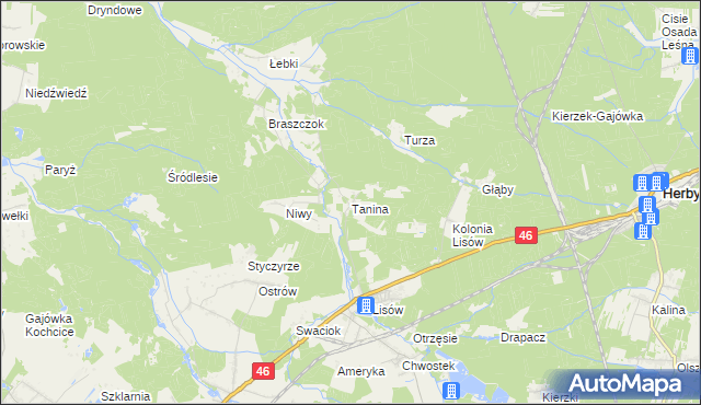 mapa Tanina, Tanina na mapie Targeo