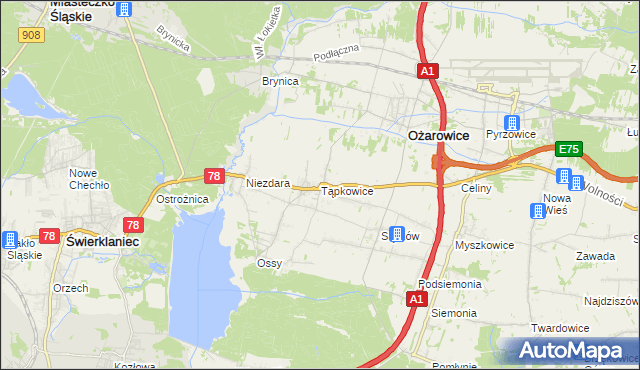 mapa Tąpkowice, Tąpkowice na mapie Targeo