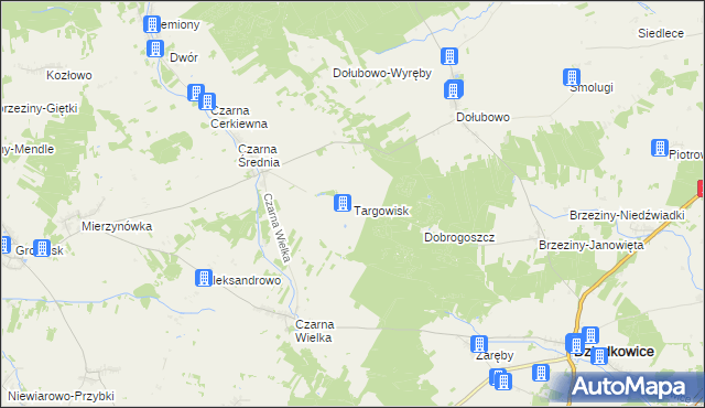 mapa Targowisk, Targowisk na mapie Targeo