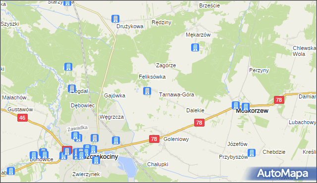 mapa Tarnawa-Góra, Tarnawa-Góra na mapie Targeo