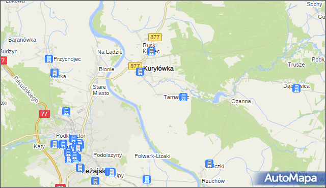 mapa Tarnawiec, Tarnawiec na mapie Targeo