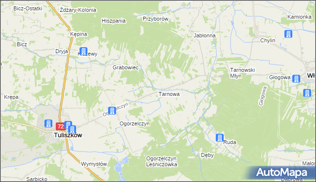 mapa Tarnowa gmina Tuliszków, Tarnowa gmina Tuliszków na mapie Targeo