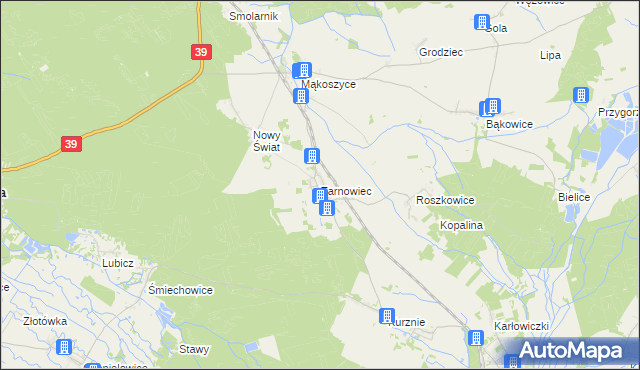 mapa Tarnowiec gmina Lubsza, Tarnowiec gmina Lubsza na mapie Targeo