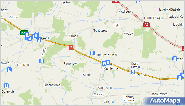 mapa Tchórzew-Plewki, Tchórzew-Plewki na mapie Targeo