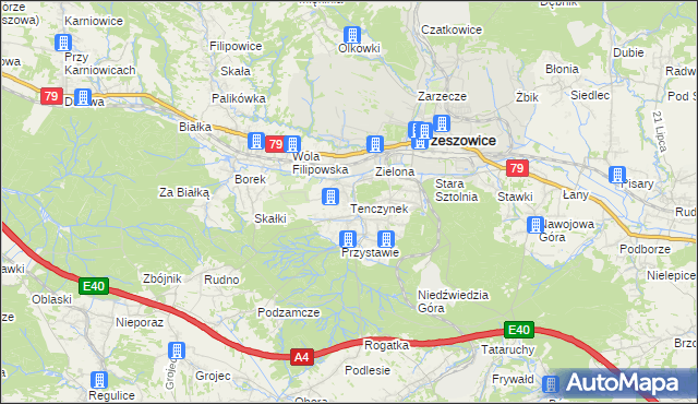 mapa Tenczynek, Tenczynek na mapie Targeo
