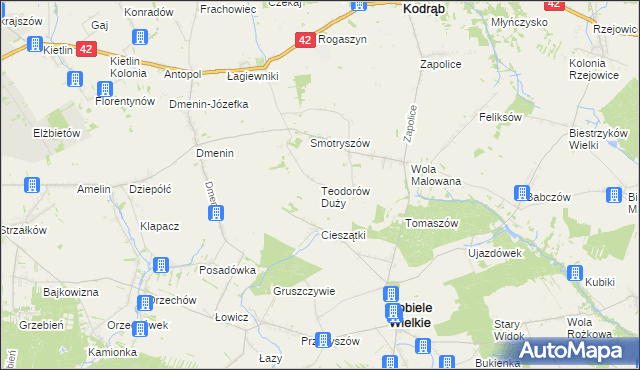 mapa Teodorów Wielki, Teodorów Wielki na mapie Targeo