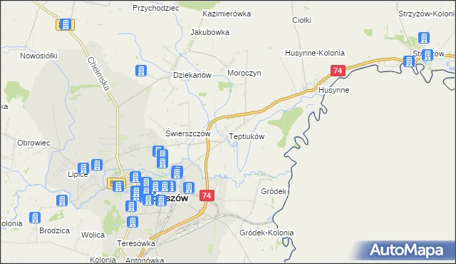 mapa Teptiuków, Teptiuków na mapie Targeo
