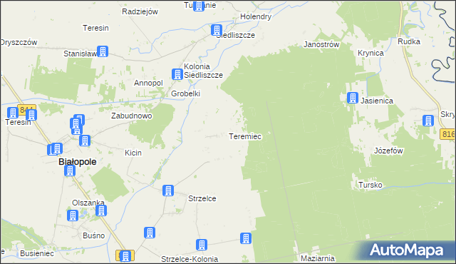 mapa Teremiec, Teremiec na mapie Targeo