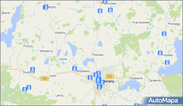 mapa Tłokowo, Tłokowo na mapie Targeo