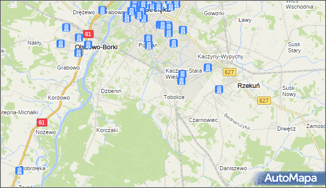 mapa Tobolice gmina Rzekuń, Tobolice gmina Rzekuń na mapie Targeo