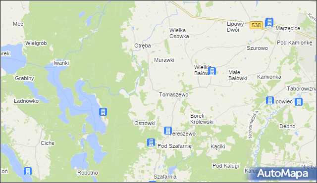 mapa Tomaszewo gmina Kurzętnik, Tomaszewo gmina Kurzętnik na mapie Targeo