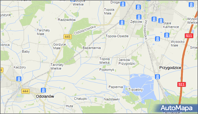 mapa Topola Wielka, Topola Wielka na mapie Targeo
