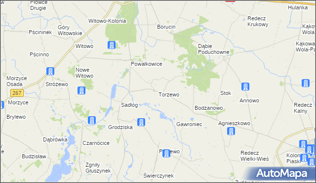 mapa Torzewo, Torzewo na mapie Targeo