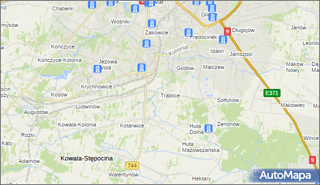 mapa Trablice, Trablice na mapie Targeo