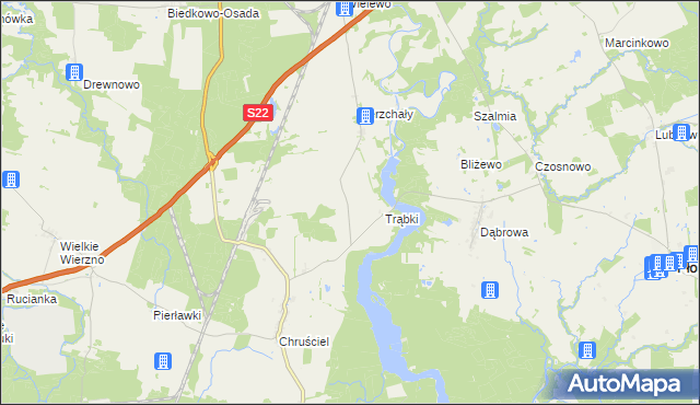 mapa Trąby, Trąby na mapie Targeo