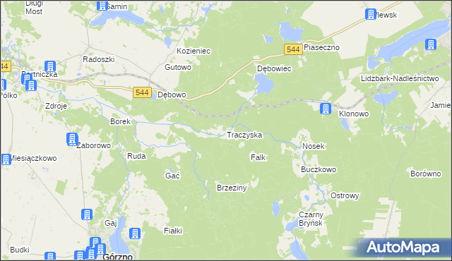 mapa Traczyska, Traczyska na mapie Targeo