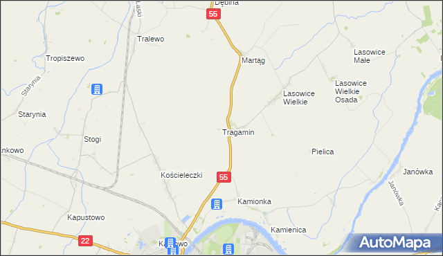 mapa Tragamin, Tragamin na mapie Targeo