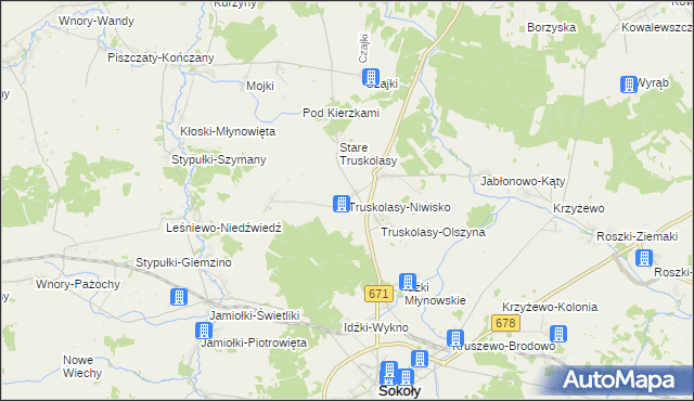 mapa Truskolasy-Niwisko, Truskolasy-Niwisko na mapie Targeo