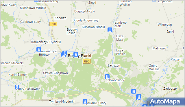 mapa Trynisze-Moszewo, Trynisze-Moszewo na mapie Targeo