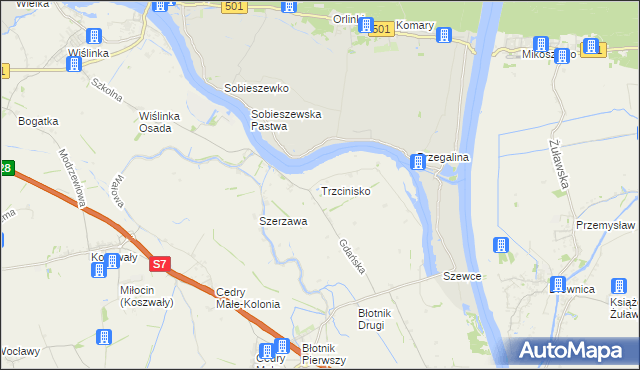 mapa Trzcinisko, Trzcinisko na mapie Targeo