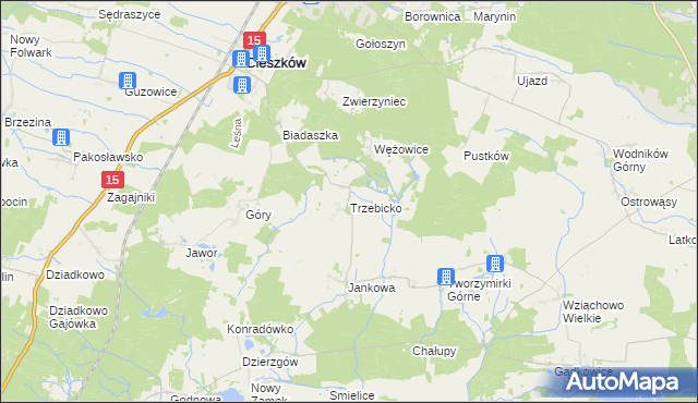 mapa Trzebicko, Trzebicko na mapie Targeo