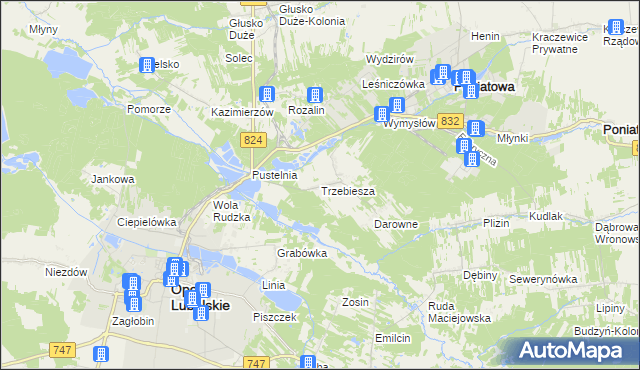 mapa Trzebiesza, Trzebiesza na mapie Targeo