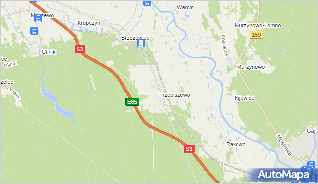 mapa Trzebiszewo, Trzebiszewo na mapie Targeo