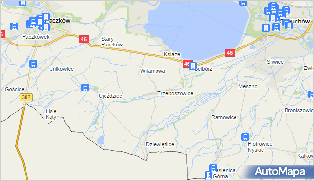 mapa Trzeboszowice, Trzeboszowice na mapie Targeo