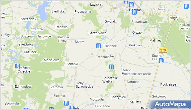 mapa Trzebuchów, Trzebuchów na mapie Targeo