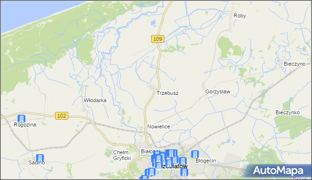mapa Trzebusz, Trzebusz na mapie Targeo